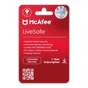 McAfee LiveSafe - Unlimited Devices for 1 Year - Digital Subscription